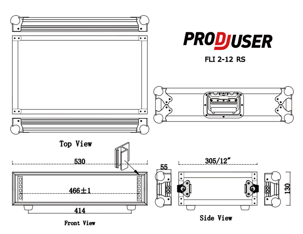 FLI-2-12 RS ProDJuser 19" Rack Case 2U