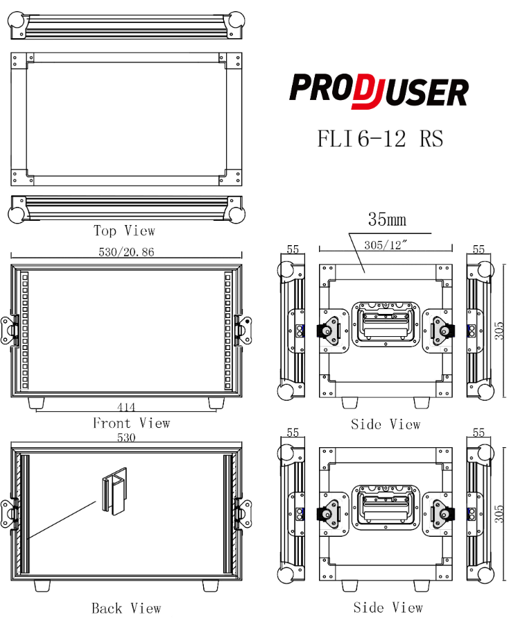 FLI-6-12 RS ProDJuser 19" Rack Case 6U
