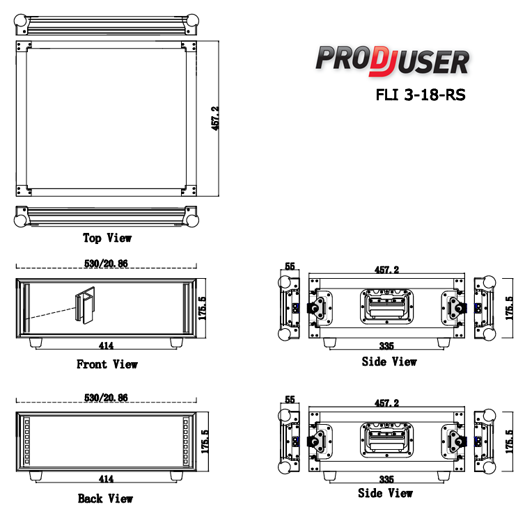 FLI-3-18 RS ProDJuser 19" Rack Case 3U