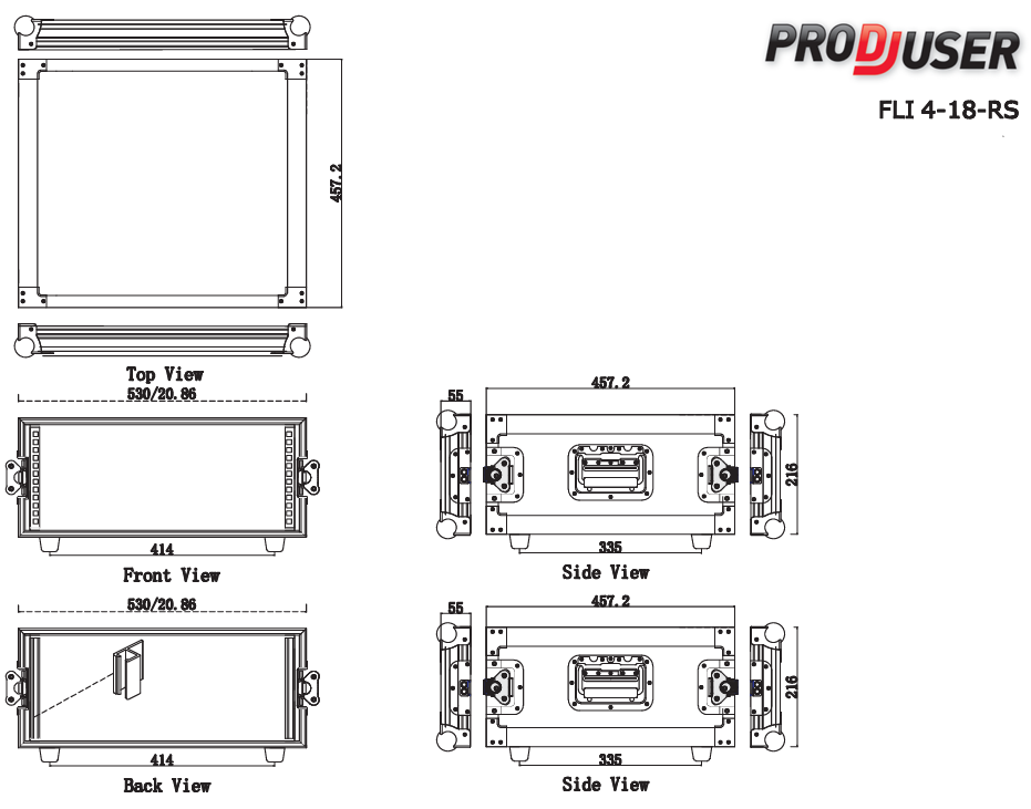 FLI-4-18 RS ProDJuser 19" Rack Case 4U