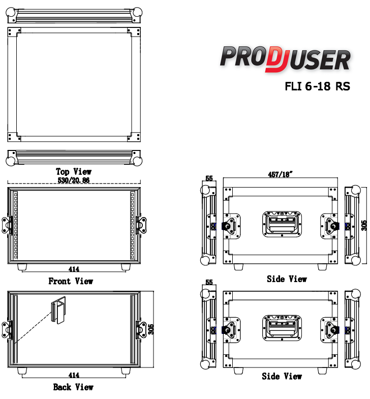 FLI-6-18 RS ProDJuser 19" Rack Case 6U