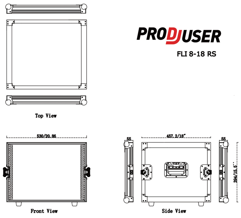 FLI-8-18 RS ProDJuser 19" Rack Case 8U