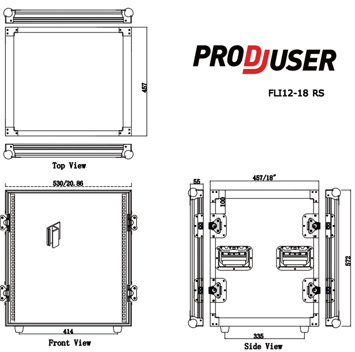 FLI-12-18 RS ProDJuser 19" Rack Case 12U