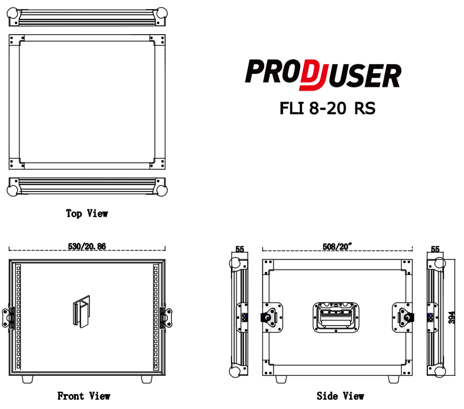 FLI-8-20 RS ProDJuser 19" Rack Case 8U