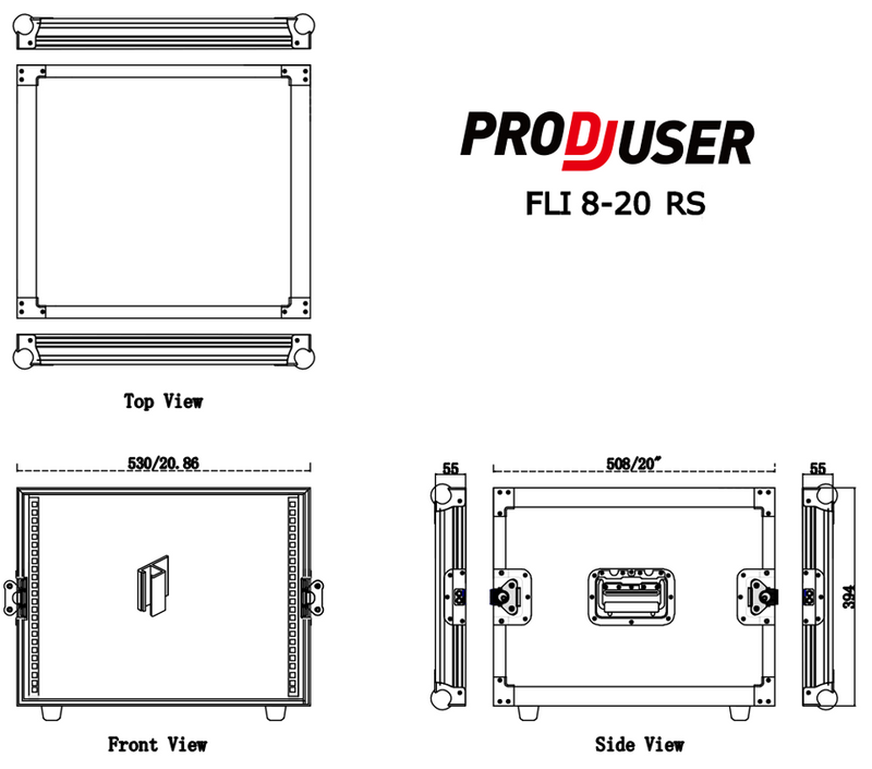 FLI-8-20 RS ProDJuser 19" Rack Case 8U