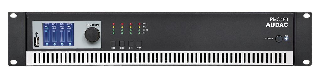 PMQ480 Audac 4-Kanaals Versterker
