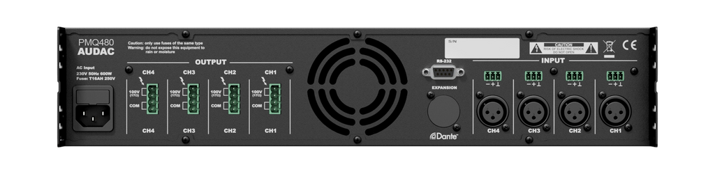 PMQ480 Audac 4-Kanaals Versterker