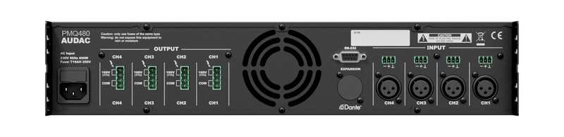 PMQ480 Audac 4-Kanaals Versterker