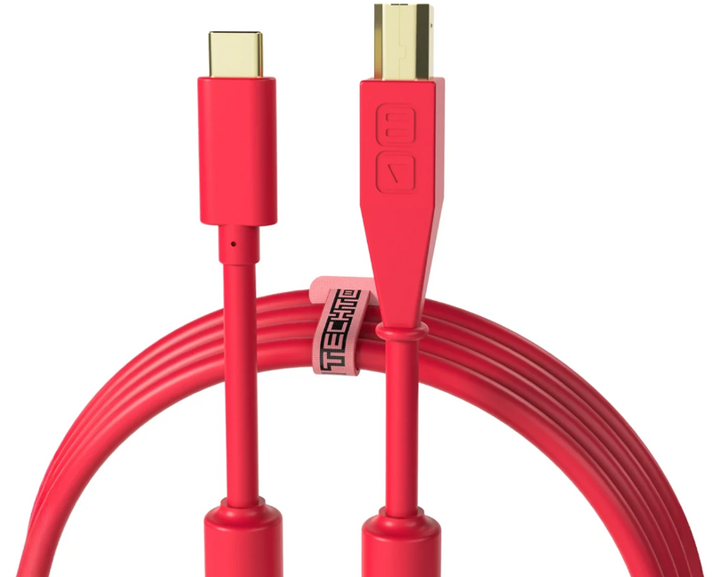 Chroma Cable DJ Techtools USB-C naar USB-B Kabel 1.5m (Rood)