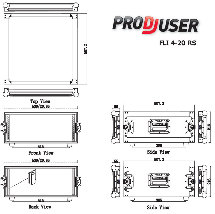 FLI-4-20 RS ProDJuser 19" Rack Case 4U