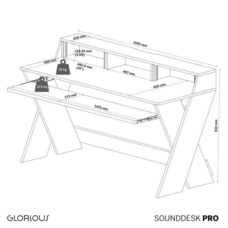 Sound Desk Pro Walnut Glorious Studio Workstation (Bruin)