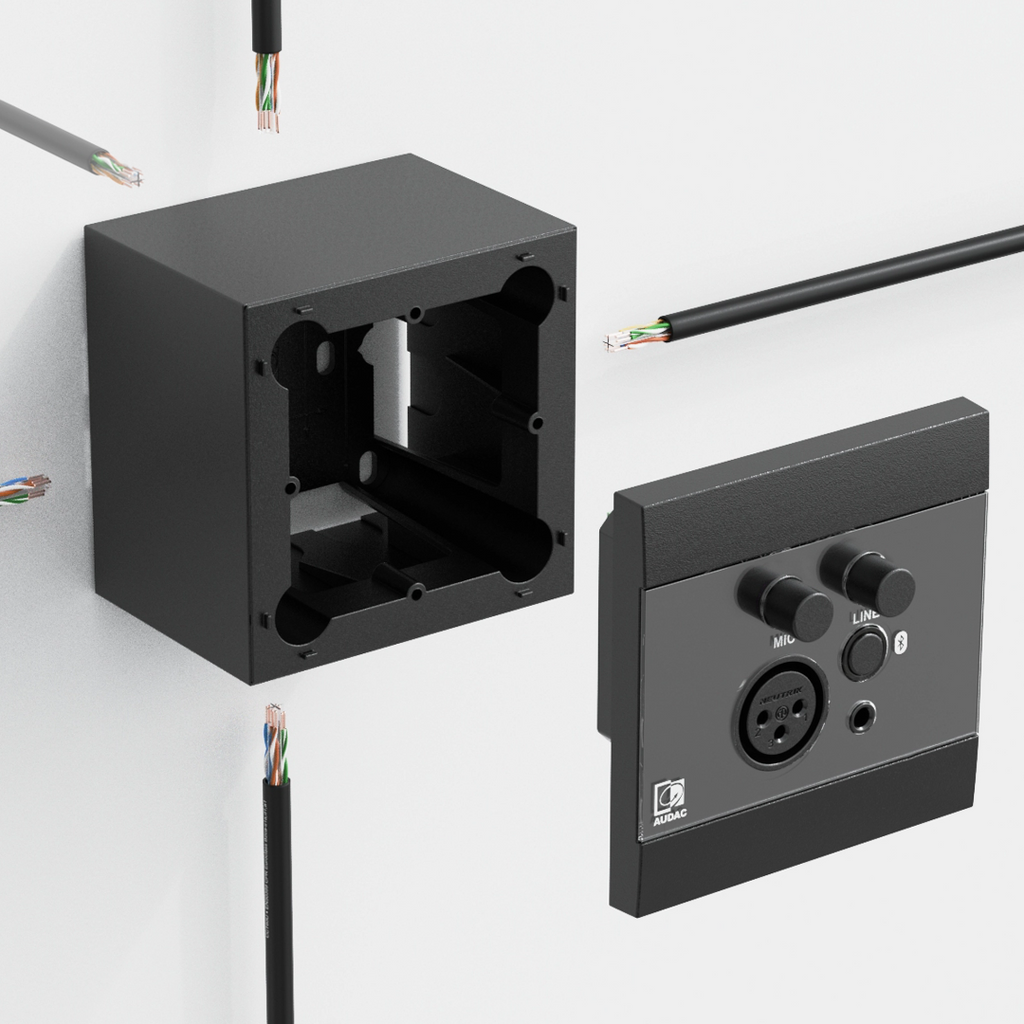 WB200/SW Audac Opbouw Wandbox voor 80 x 80 mm Wandpanelen (Wit)