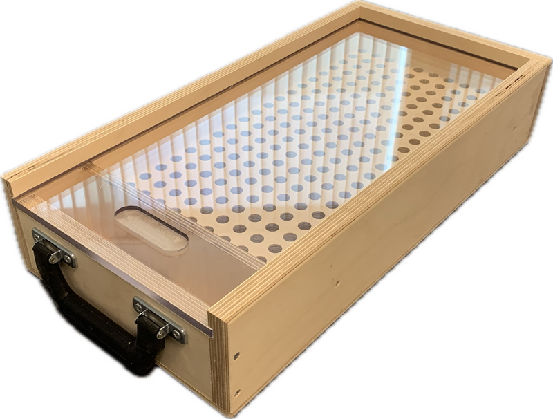 Case voor 200 x Trusspennen/Clips met Plexi Deksel