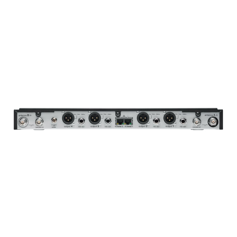 SLXD4Q+ Shure 4-Kanaals Ontvanger met Dante G65 (470-606 Mhz)