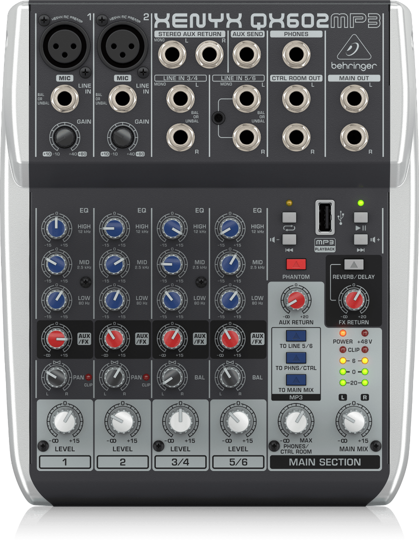 Xenyx QX602MP3 Behringer Analoge Mengtafel met Multi-FX