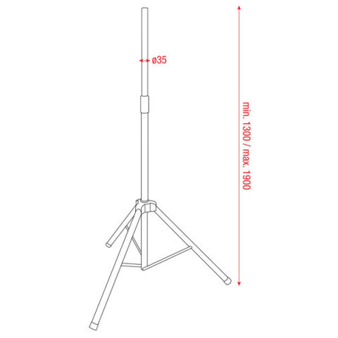 AIR PRESSURE SPEAKER STAND DAP AUDIO 40KG Max (luchtgeveerd)