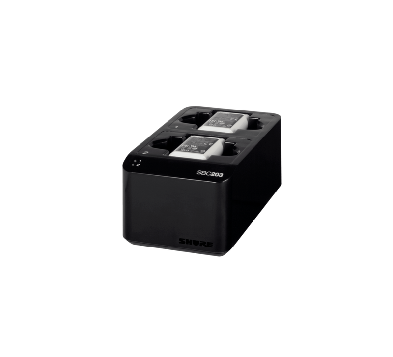 SBC203 Shure Dubbel Laadstation voor 2 SB903 Lithium-ionbatterij