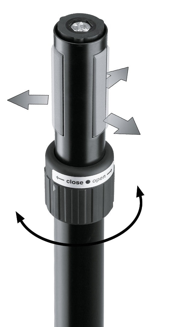 21367 K&amp;M Tussenpaal 89-138 cm met Ring Lock M20 Zwart