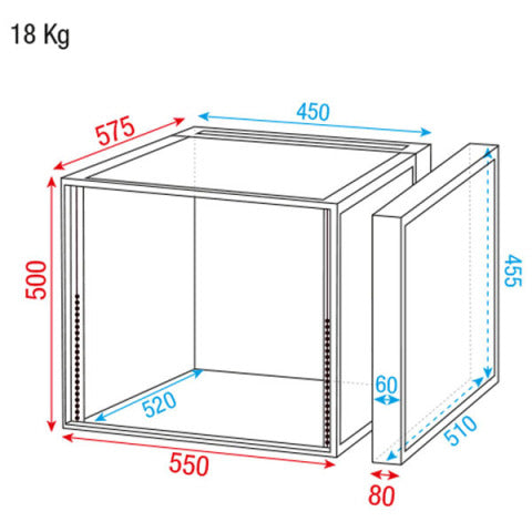 RCA-DD10 SHOWGEAR 19-inch Double Door Flightcase (10U)