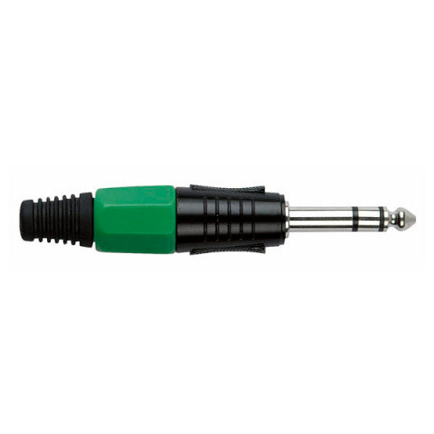 JMK-103BG JACKPLUG 6.3 STEREO ZWART MET GROENE EINDDOP DAP AUDIO 