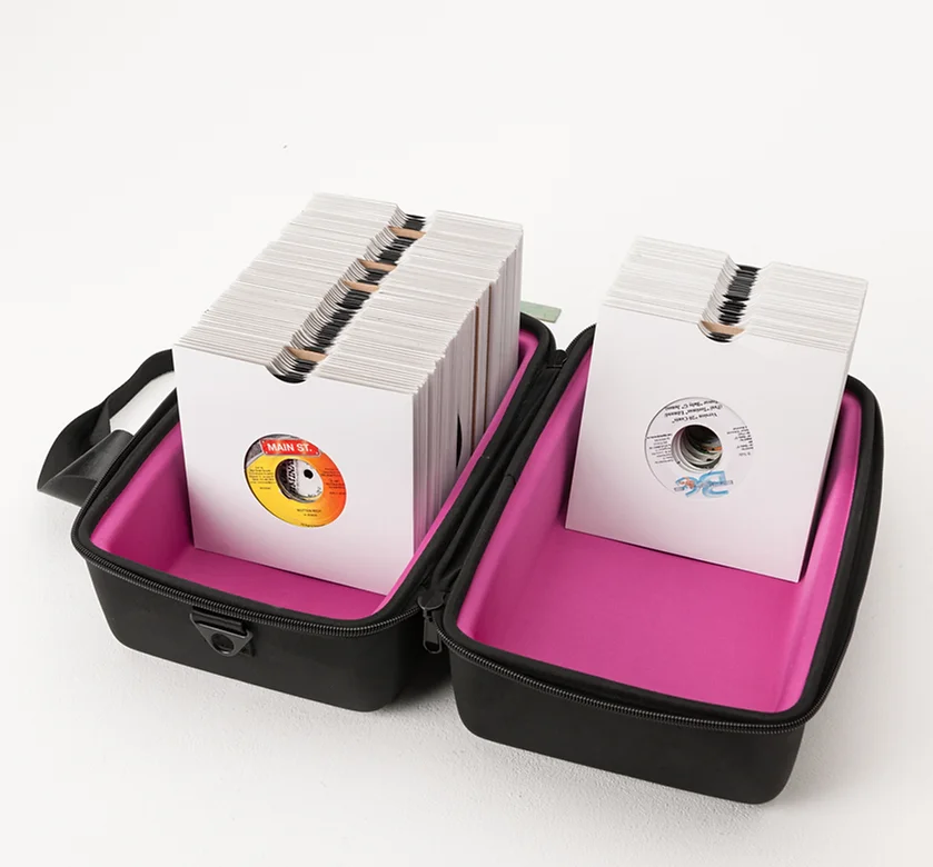 45 SANDWICH TAS MAGMA VOOR 150 x 7" RECORDS ZWART/MAGENTA