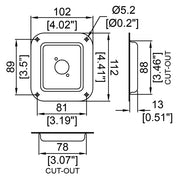 D0949 SCHOTEL VOOR 1 DSIZE NEUTRIK CONNECTOR ZWART PENN ELCOM