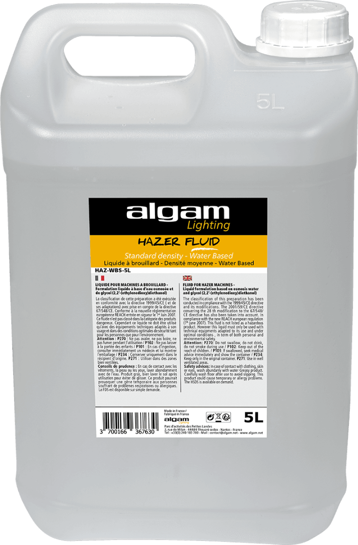 HAZ-WBS-5L Algam Lighting Haze Vloeistof Medium Waterbasis (5L)