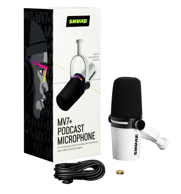 MV7+ Shure Podcastmicrofoon (Wit)