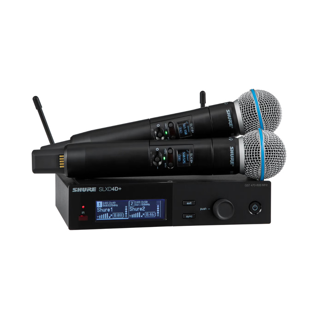 SLXD24D+/B58 Shure Dual Draadloos Handheld Systeem G65 (470-606MHz)