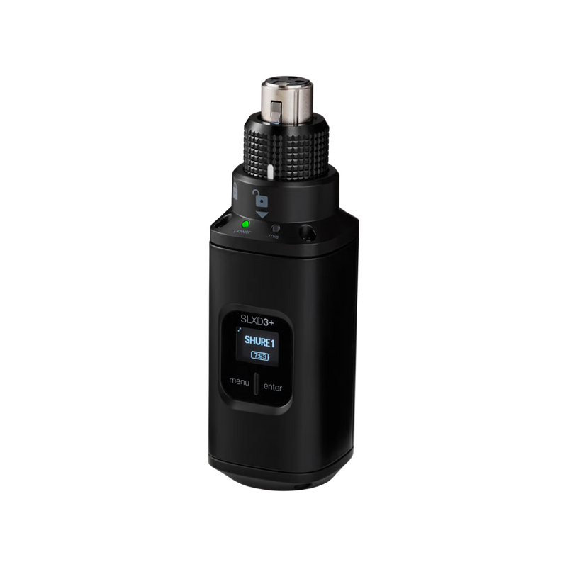 SLXD3+ Shure Draadloze Plug-on Zender XLR G65 (470-606MHz)