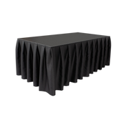 Stage Skirt Wentex Podiumafrokking Molton 100 x 620 cm Geplooid (Zwart)