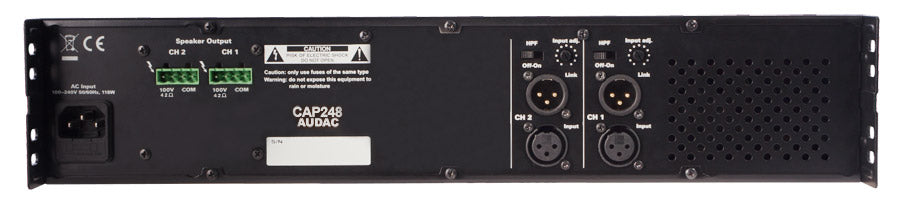 CAP248 AUDAC 2-Kanaals 100V Versterker