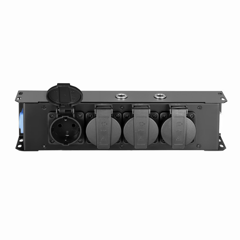 PRO PORT 4 P Adam Hall Verdeeldoos Powercon Blauw/Grijs - 4x Schuko (NL)