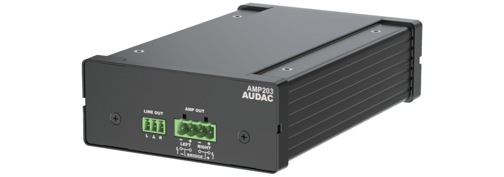 AMP203 AUDAC Compacte install Versterker met Dante