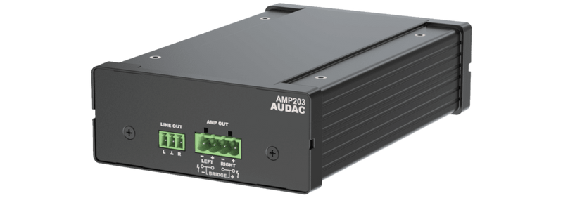 AMP203 AUDAC Compacte install Versterker met Dante