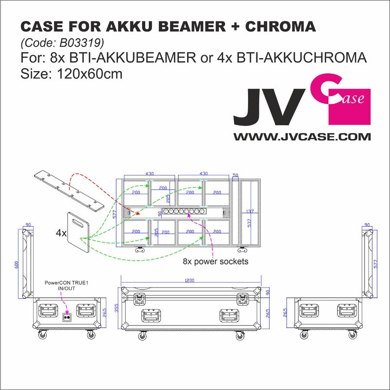 Case voor Akku Beamer &amp; Chroma JV Case