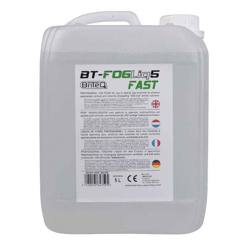 BT-FOGLIQ5 FAST Briteq Rooklvoeistof voor Verticale Rookmachines