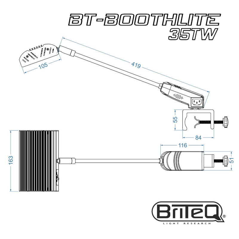 BT-BoothLite 35TW Briteq LEDarmatuur voor Beurstands