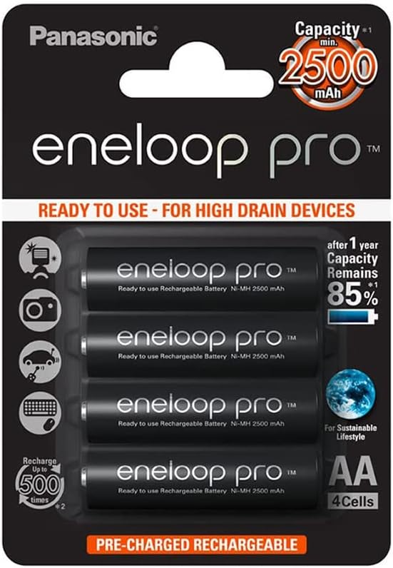 Eneloop Pro Panasonic 4 Oplaadbare AA Batterijen 2500mAh