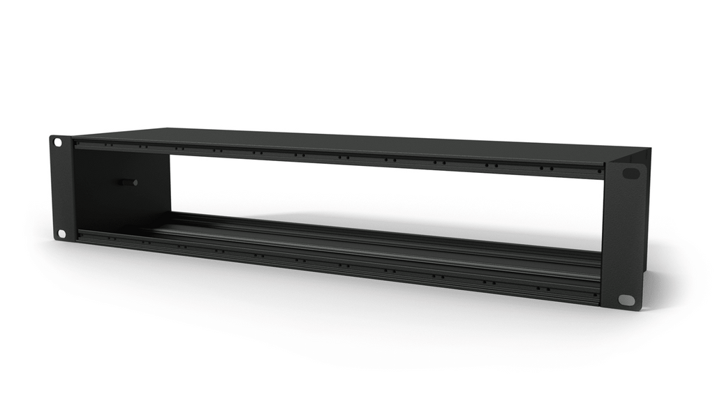 CASY001/B Caymon 19” 2U-chassis voor 2 x 12 units 120mm diepte