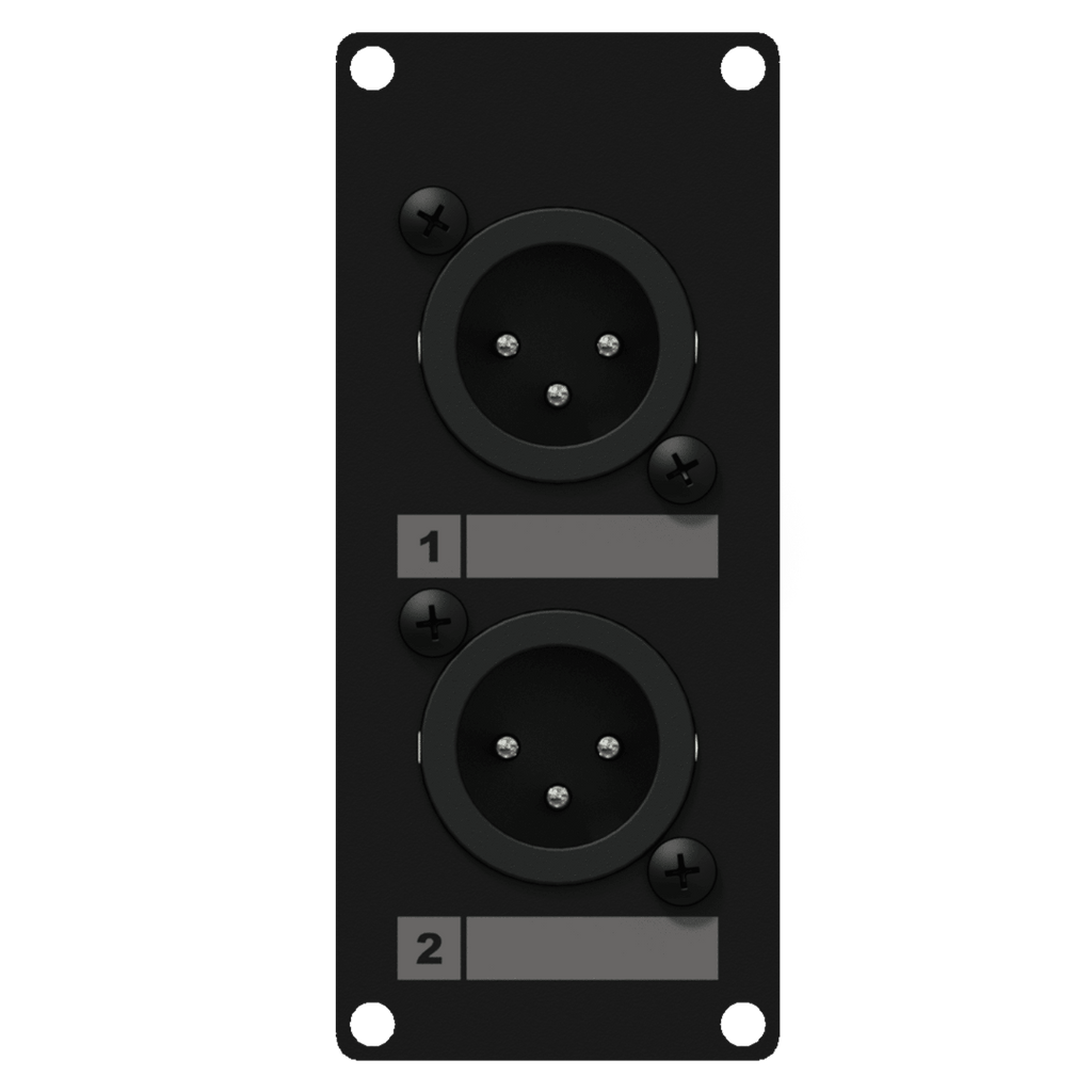 CASY126/B Caymon 1 Unit Afdekplaat met 2x XLR 3p Mannelijk naar Terminalblok