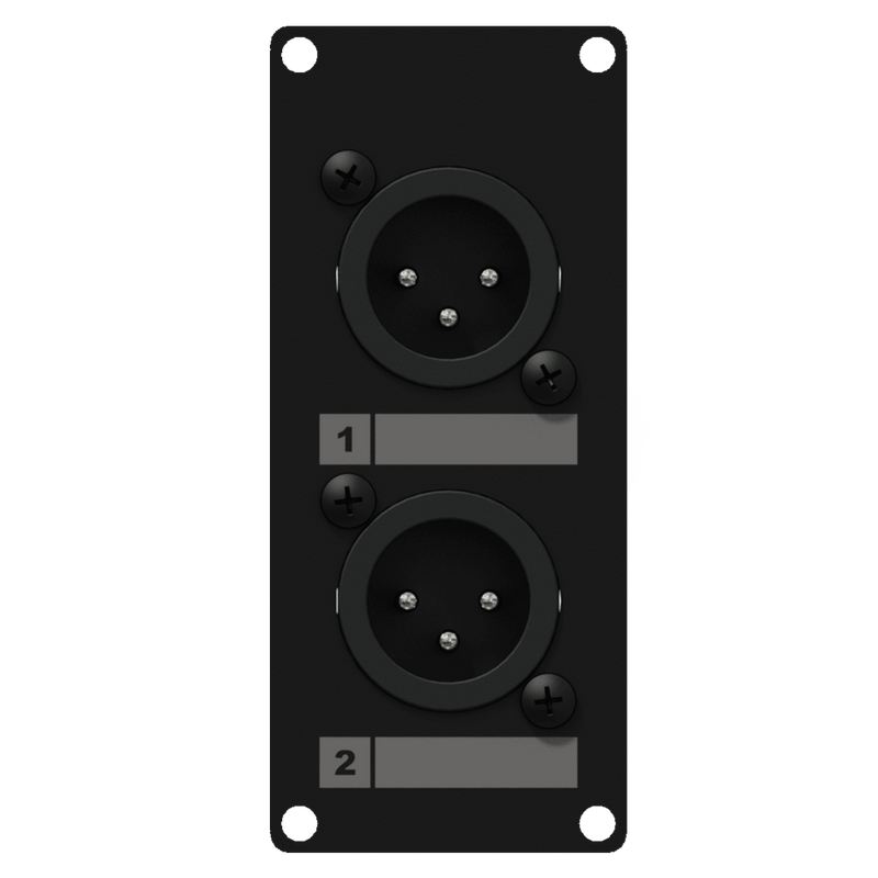 CASY126/B Caymon 1 Unit Afdekplaat met 2x XLR 3p Mannelijk naar Terminalblok
