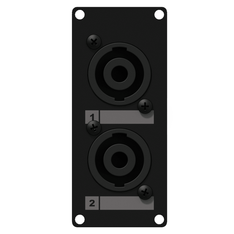 CASY142/B Caymon 1 Unit Afdekplaat met 2x Speakon 4p naar Terminalblok