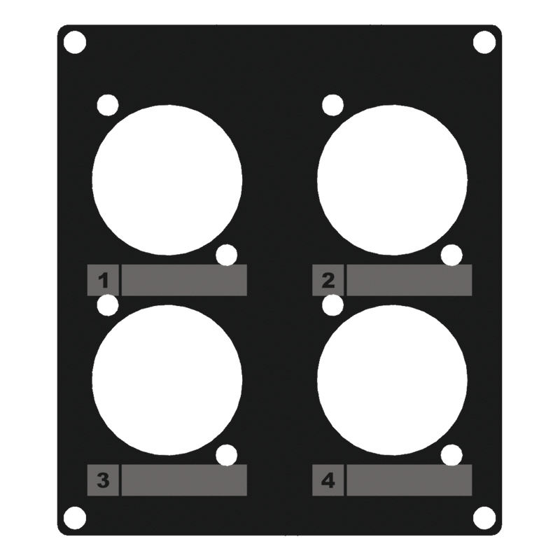 CASY203/B Caymon 2 Unit Afdekplaat voor 4x D-size Chassis