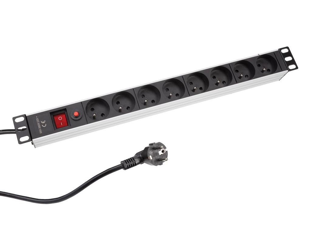 EBP08PDU Perel 19" Verdeeldoos 8-voudig met Beveiliging