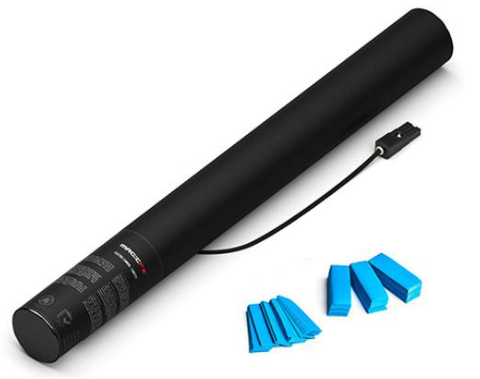 Elektronische Confetti Shooter Magic FX 50cm Papier Lichtblauw