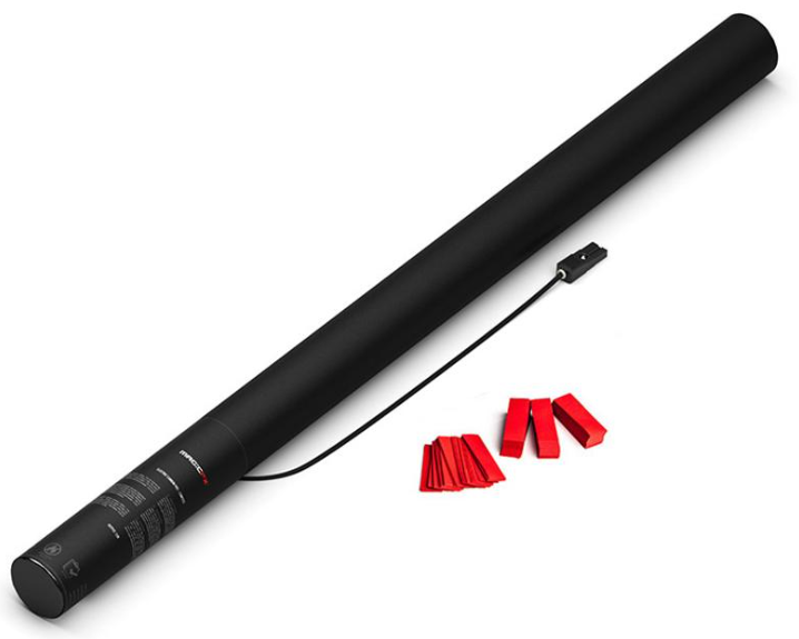 Elektronische Confetti Shooter Magic FX 80cm Papier Rood