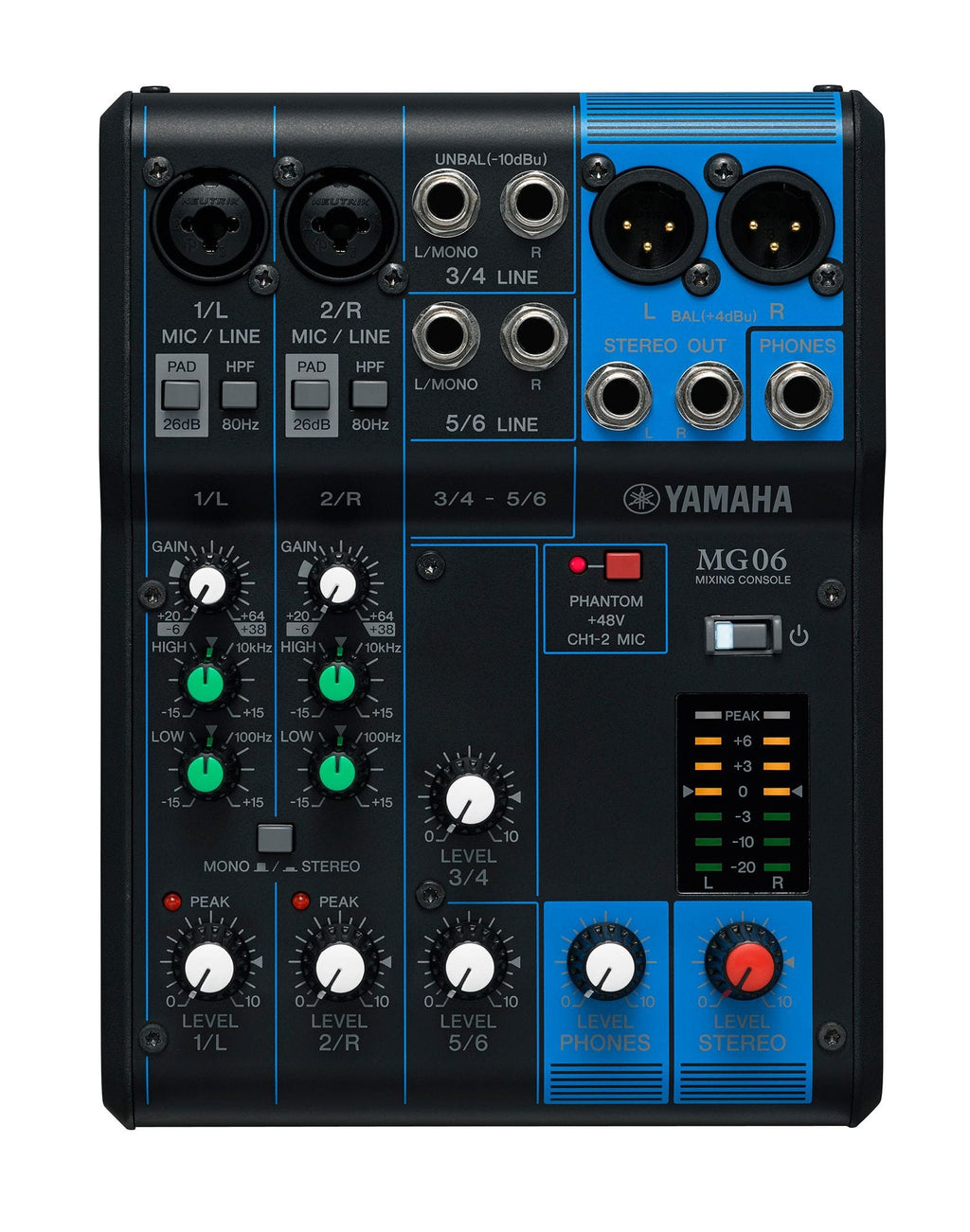 MG06 YAMAHA 6-kanaals analoge mixer