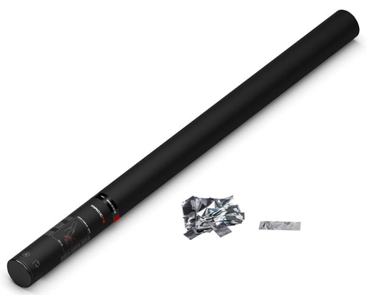 Handmatige Confetti Shooter Magic FX 80cm Metallic Zilver