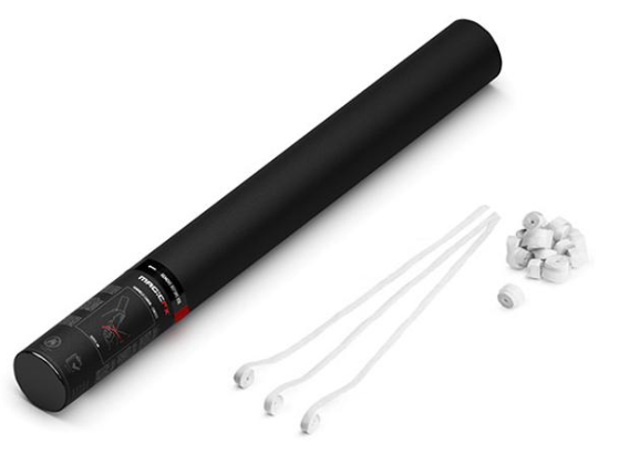 Handmatige Streamers Shooter Magic FX 50cm Papier Wit